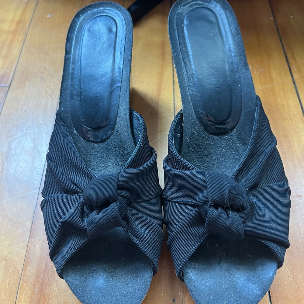 Donald J. Pliner Black Wedge Sandals